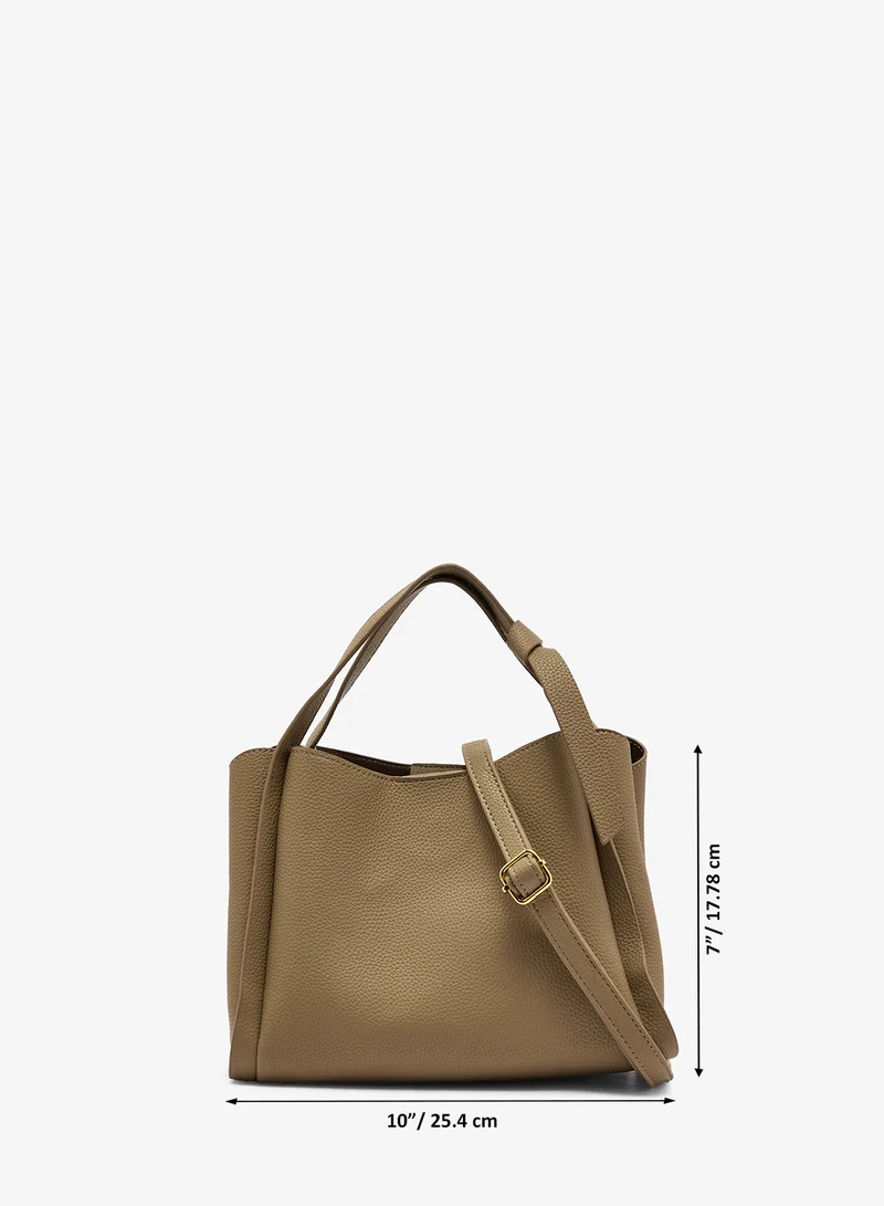 ELLA Mocha bucket bag with top handle and strap for Women | Best Price UAE